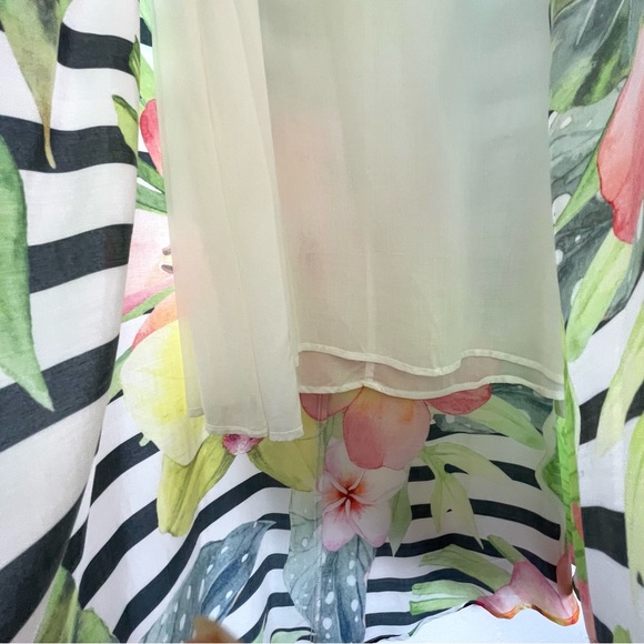 CARTISE White & Black Stripe Floral Sleeveless High Low Dress NWT - Picture 10 of 16